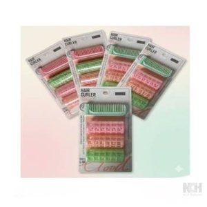 ที่ม้วนผมขนาดกลาง 3 อัน + หวี (480) 12ชิ้น / แพ็ค